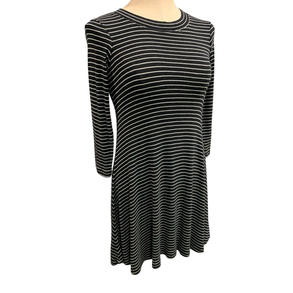 XXS American Eagle Soft & Sexy Tshirt Dress Ribbed Black White Stripe